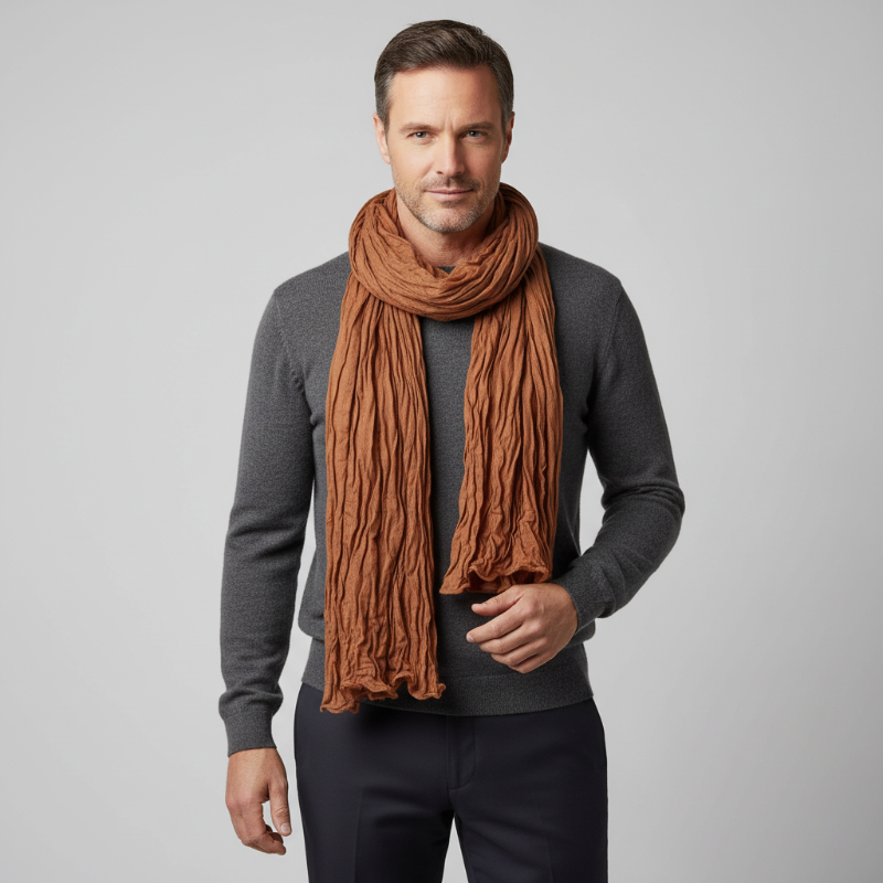 Foulard Homme Uni Camel