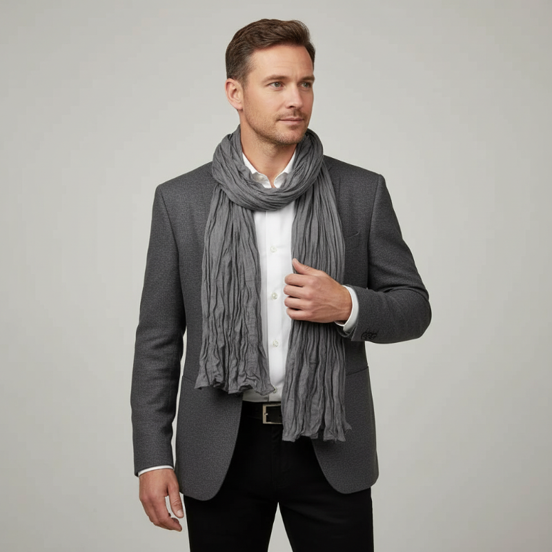 Foulard Homme Uni Gris