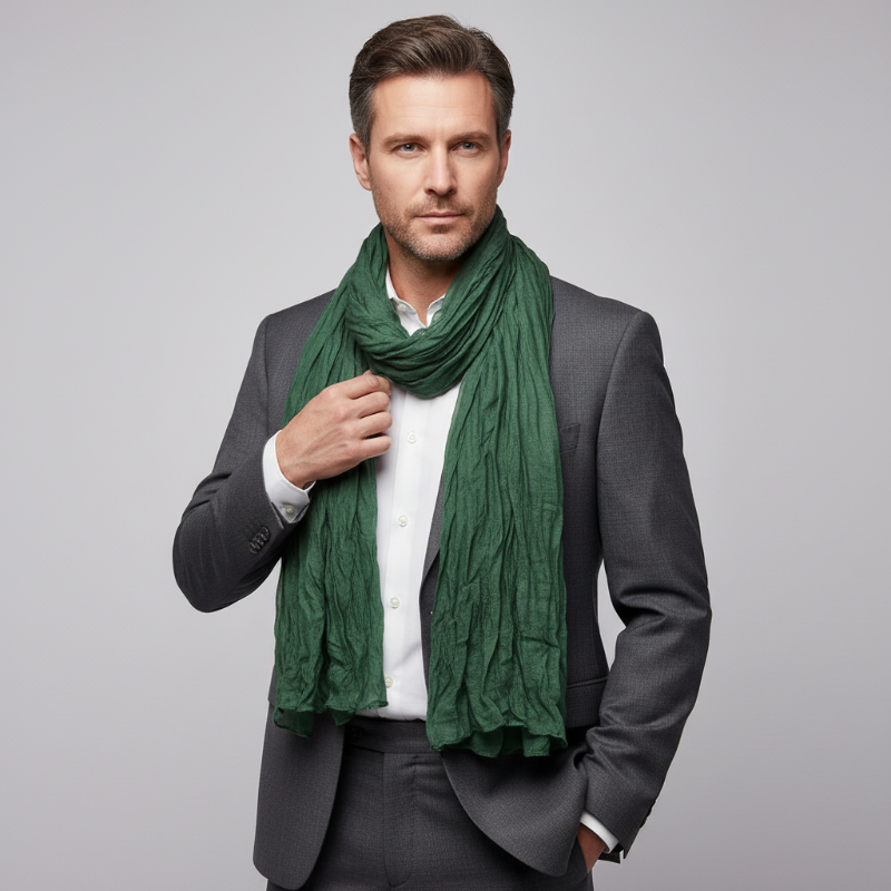 Foulard Homme Uni Vert