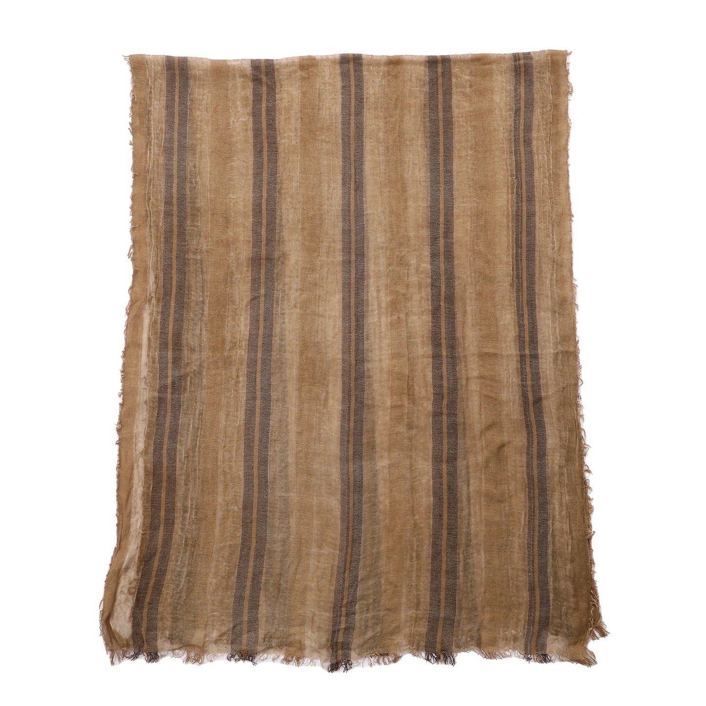 Foulard Lin Rayé Kaki Écharpe Homme