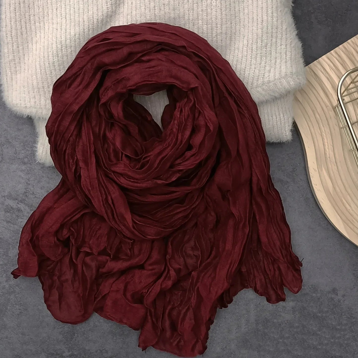 Foulard Homme Uni Bordeaux