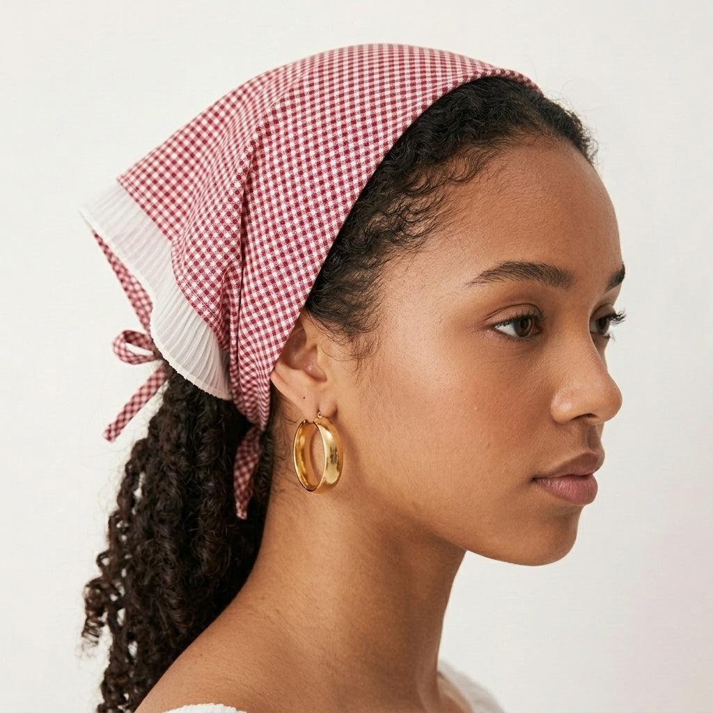 Foulard Bandana à Carreaux Vichy Rouge