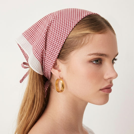 Foulard Bandana à Carreaux Vichy Rouge