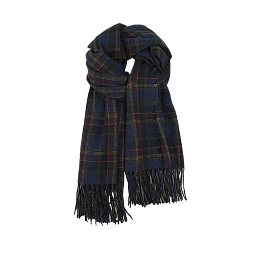 Foulard Cachemire à Carreaux Bleu Marine