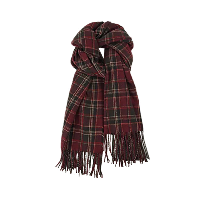Foulard Cachemire à Carreaux Bordeaux