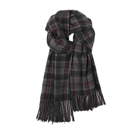 Foulard Cachemire à Carreaux Gris