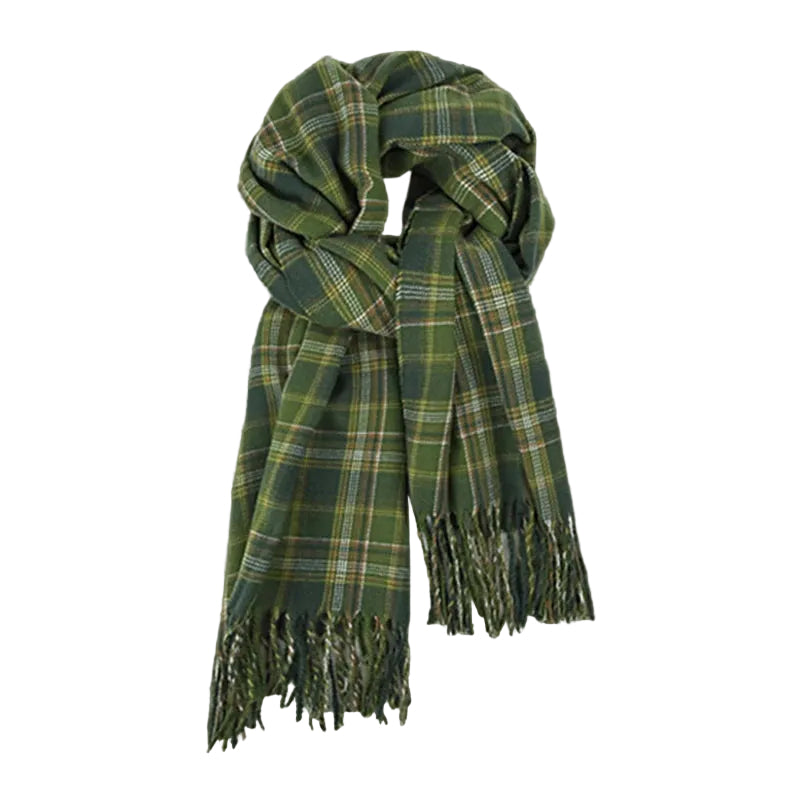Foulard Cachemire à Carreaux Vert