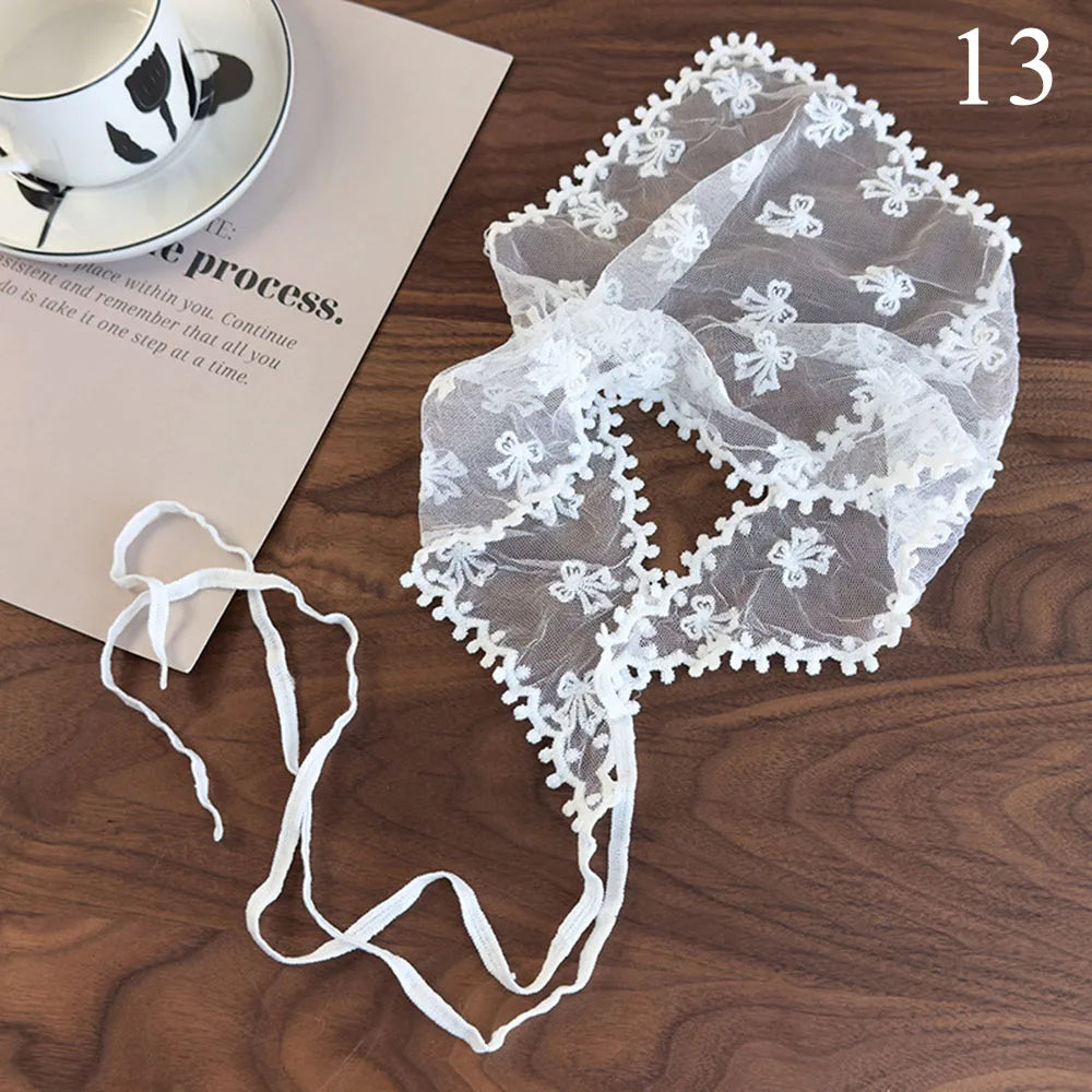 Foulard Cheveux Dentelle motif Fleurs Femme