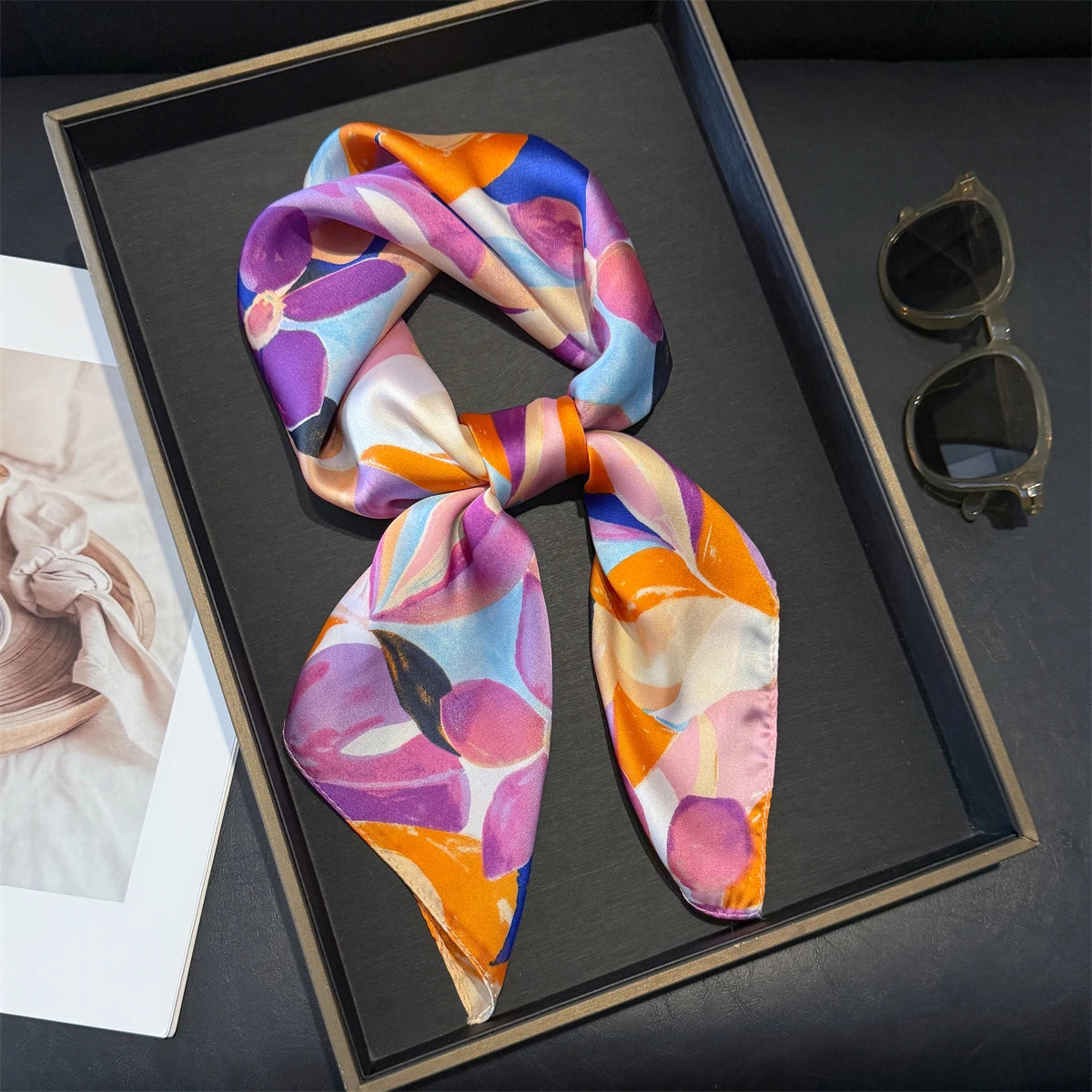 Foulard Coloré Carré en Soie