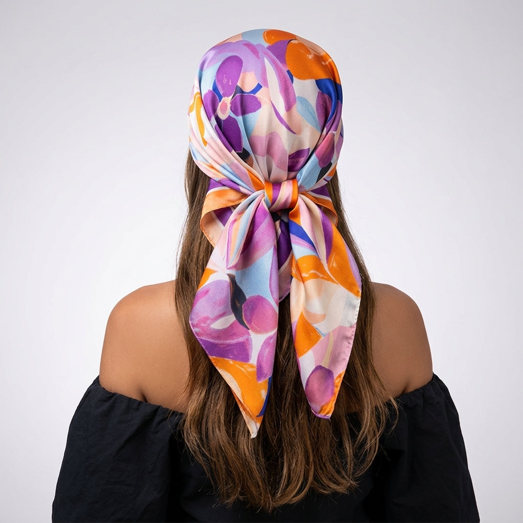 Foulard Coloré Carré en Soie