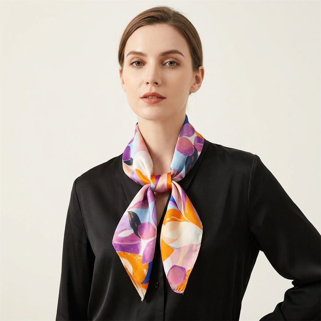 Foulard Coloré Carré en Soie