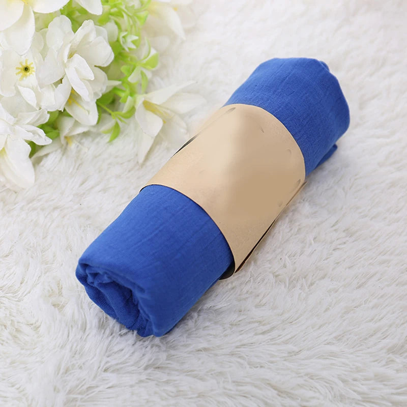 Foulard Coton et Lin Uni Bleu Royal