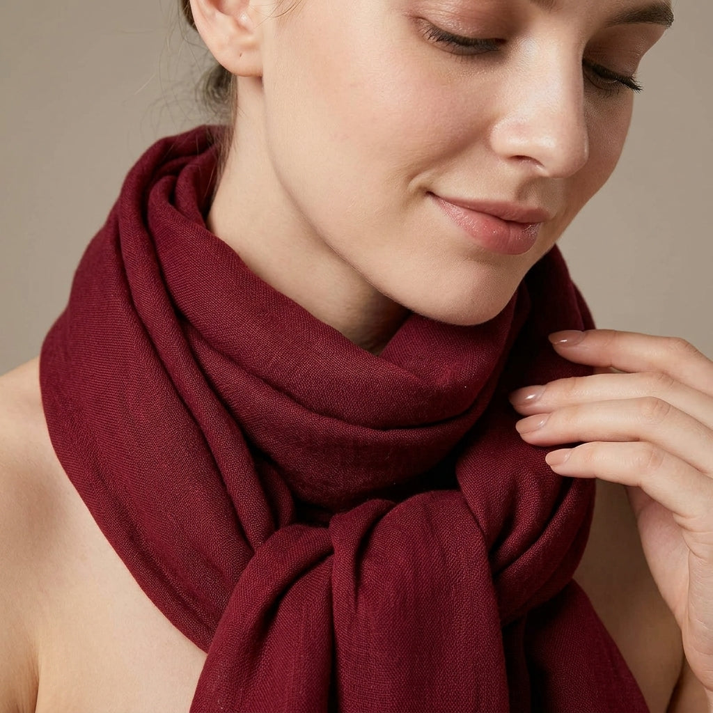 Foulard Coton et Lin Uni Bordeaux