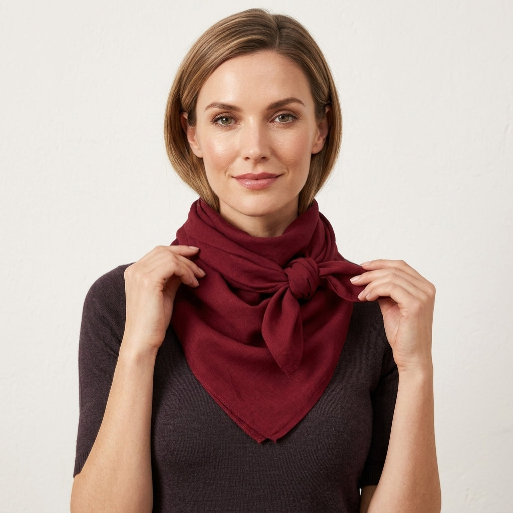 Foulard Coton et Lin Uni Bordeaux