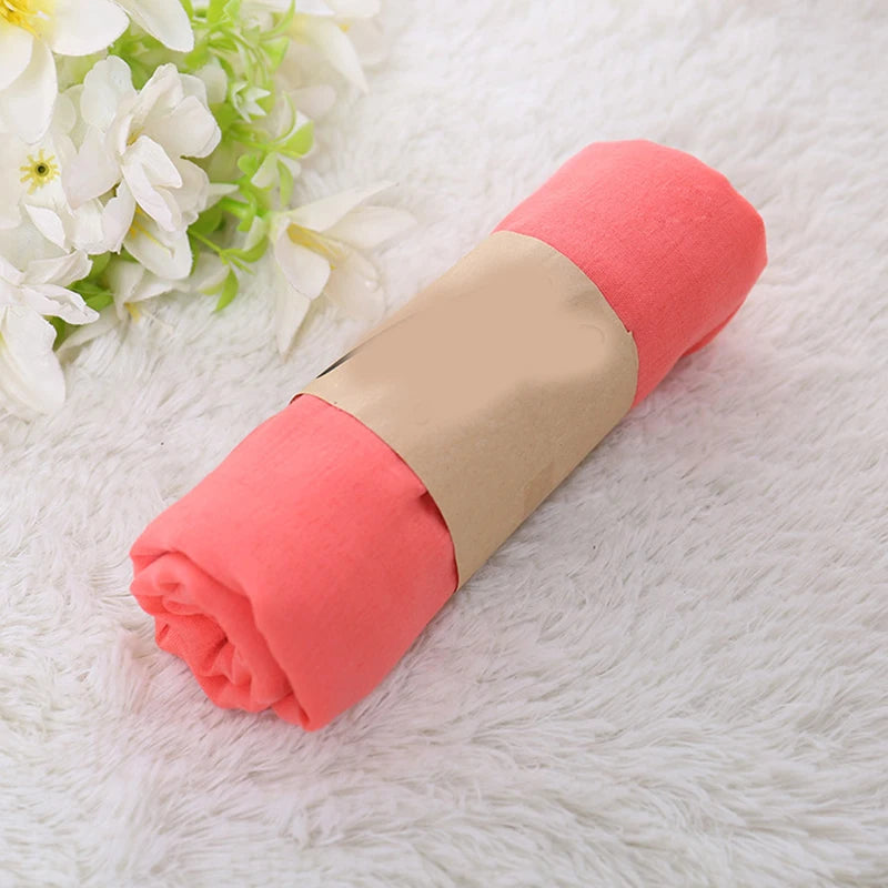 Foulard Coton et Lin Uni Corail