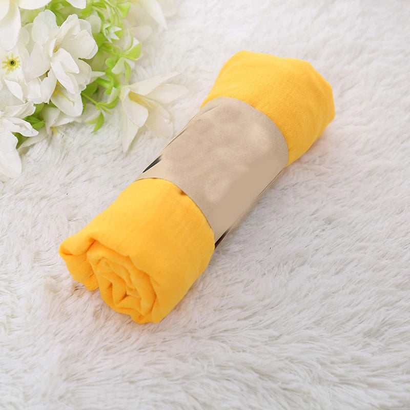 Foulard Coton et Lin Uni Jaune
