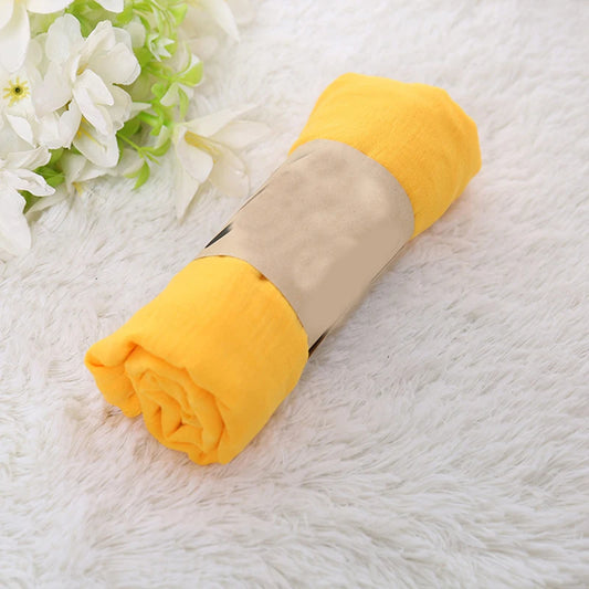 Foulard Coton et Lin Uni Jaune
