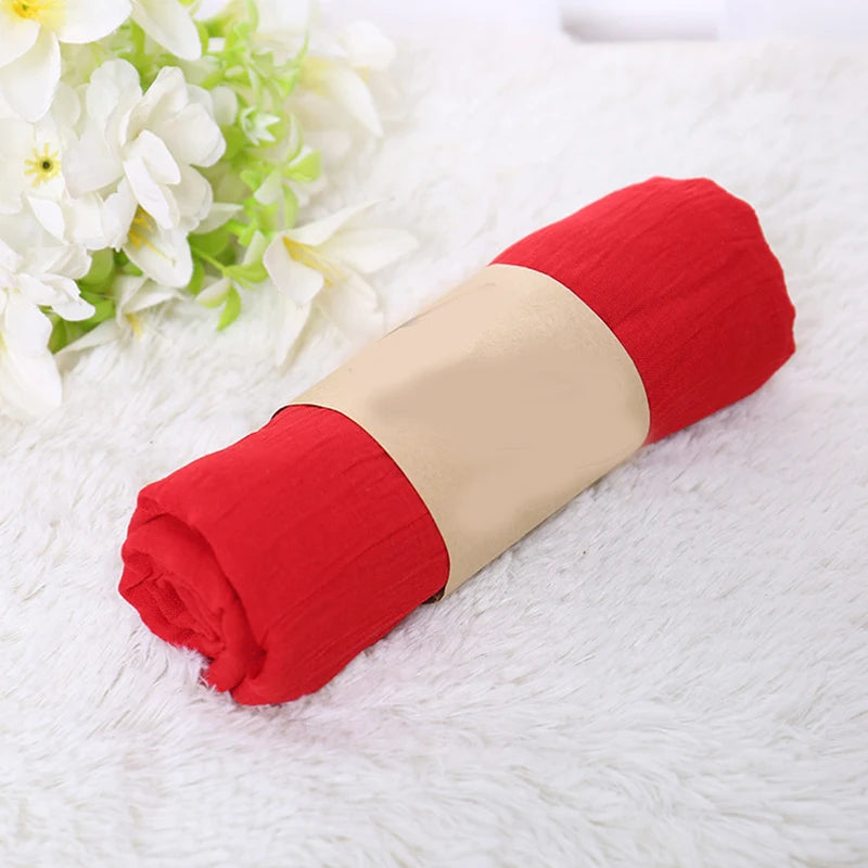 Foulard Coton et Lin Uni Rouge