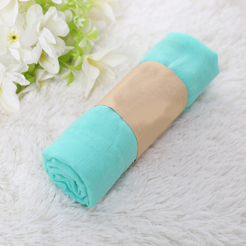Foulard Coton et Lin Uni Turquoise