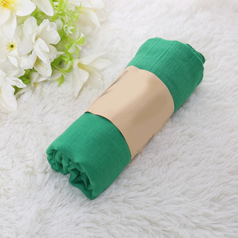 Foulard Coton et Lin Uni Vert