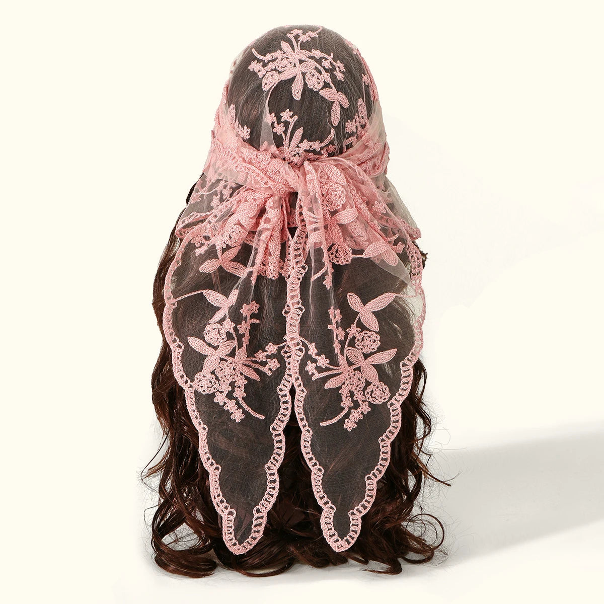 Foulard Dentelle Blanc forme Triangle