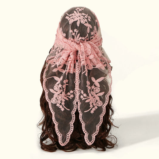 Foulard Dentelle Blanc forme Triangle