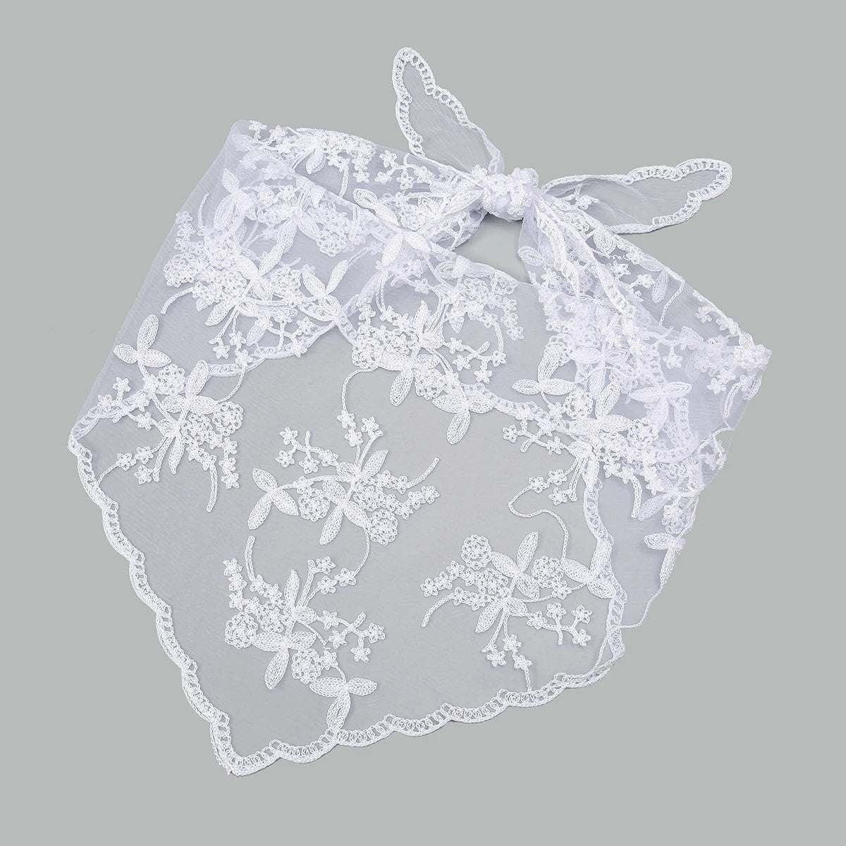 Foulard Dentelle Blanc forme Triangle