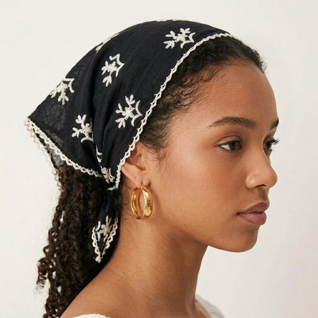 Foulard Dentelle et Lin Femme