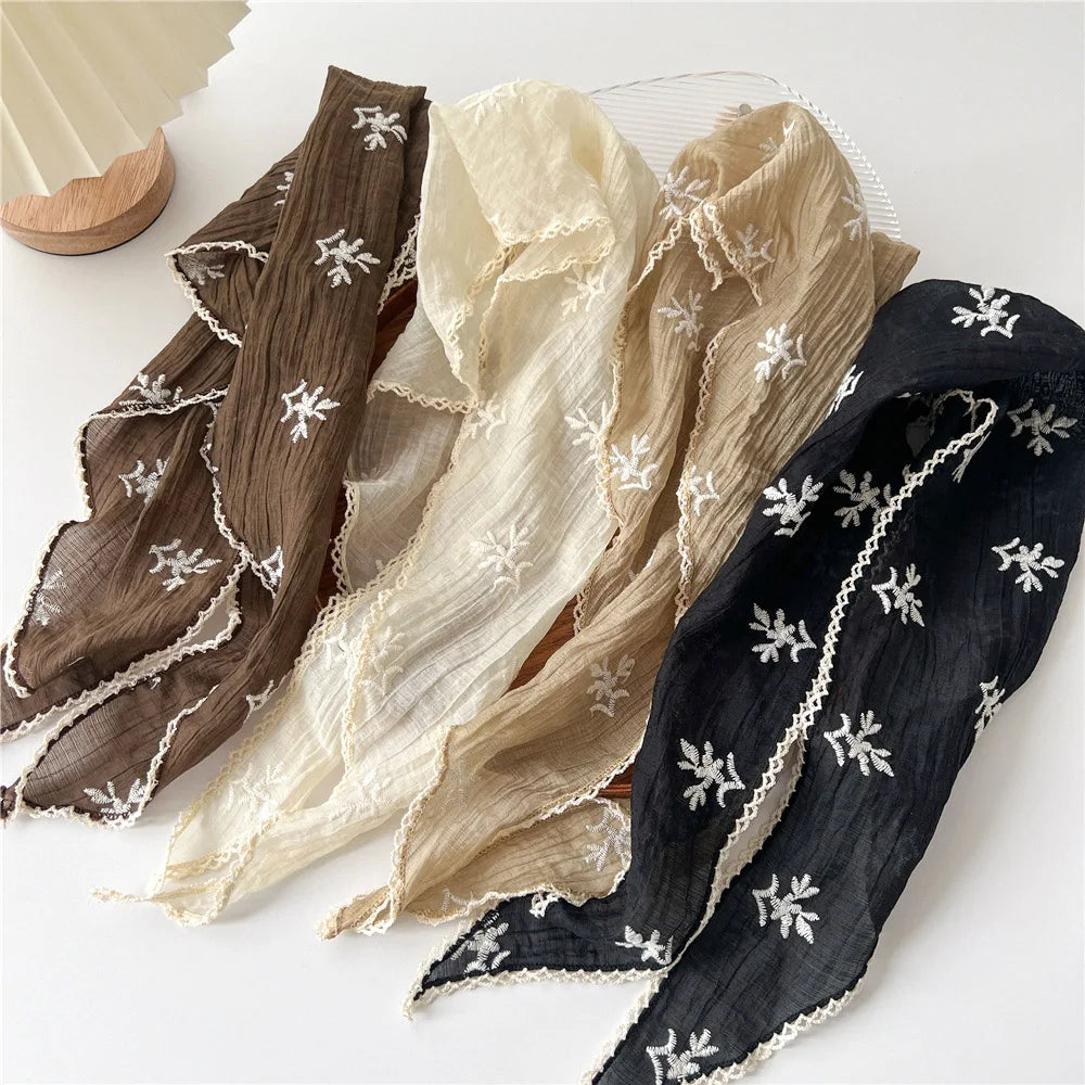 Foulard Dentelle et Lin Femme
