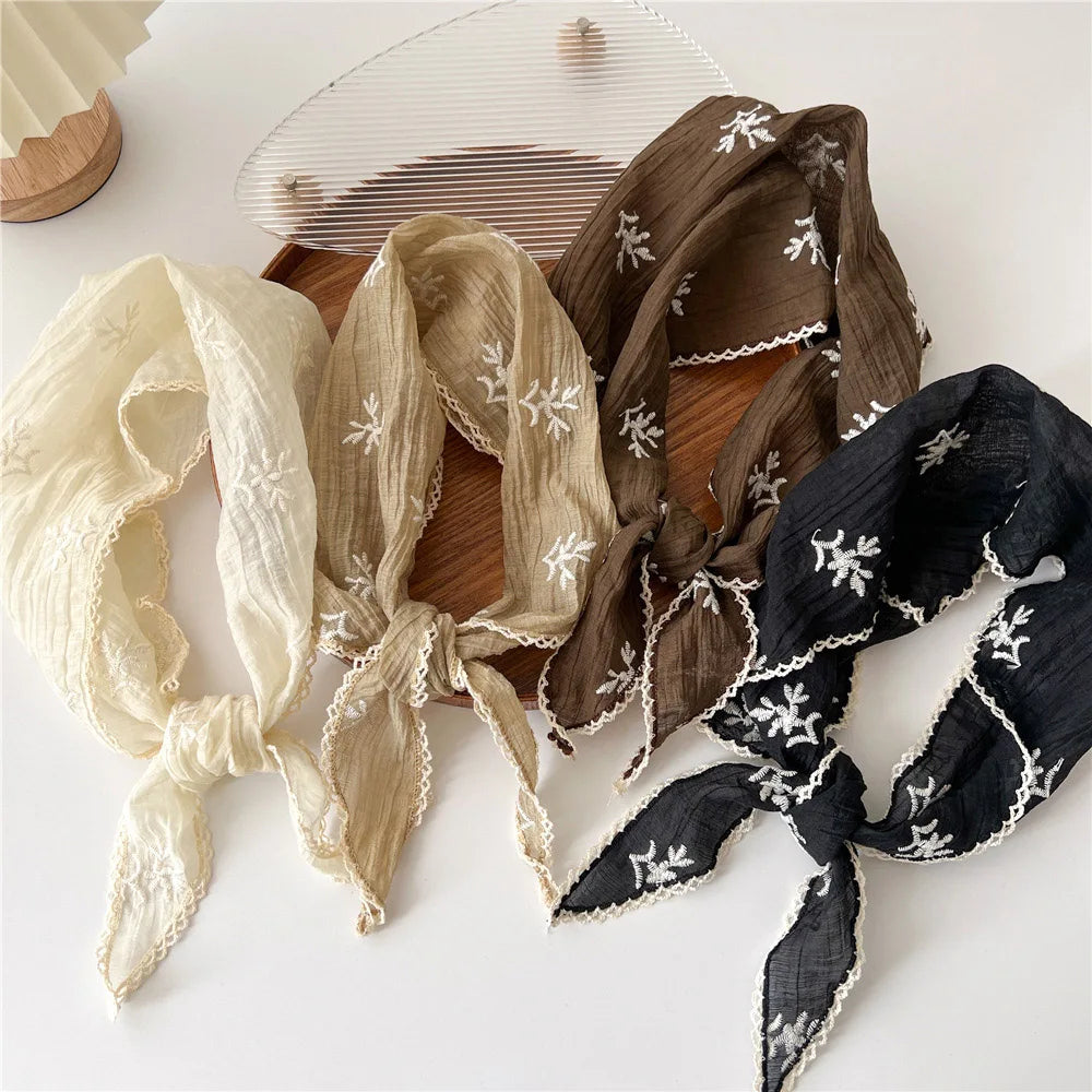Foulard Dentelle et Lin Femme