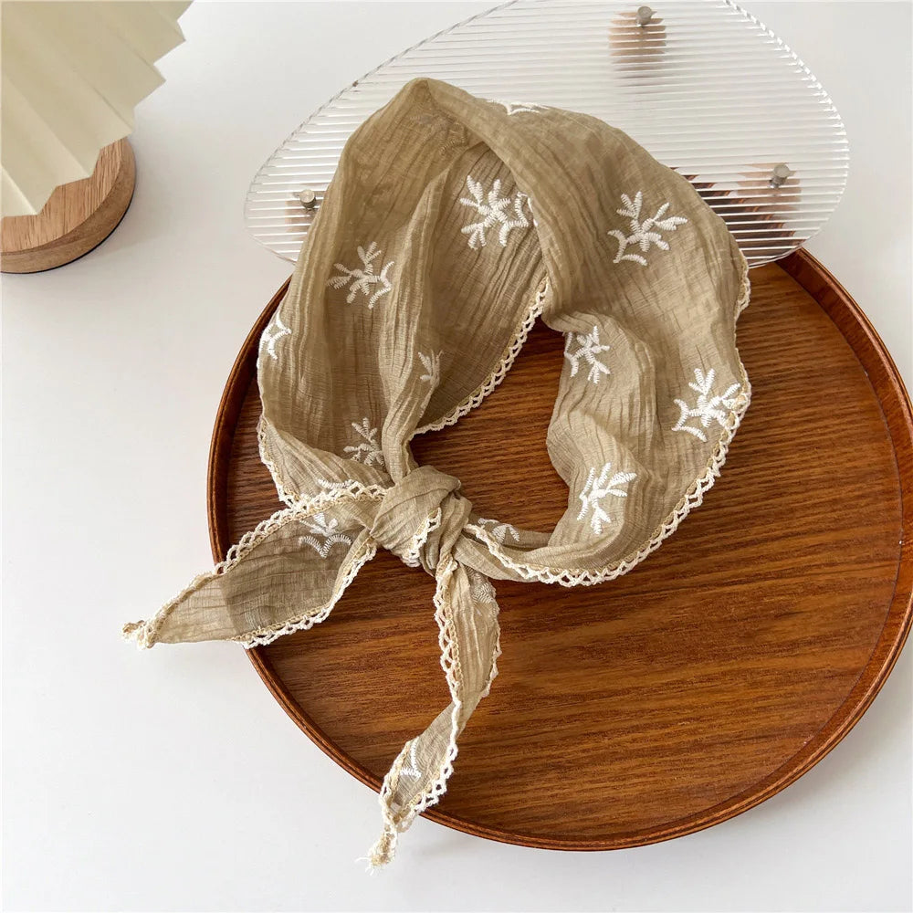 Foulard Dentelle et Lin Femme