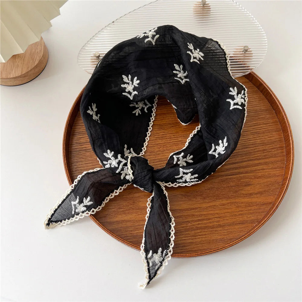 Foulard Dentelle et Lin Femme