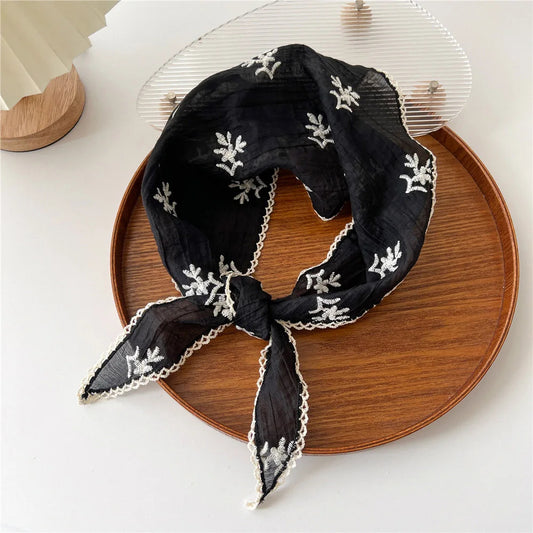 Foulard Dentelle et Lin Femme