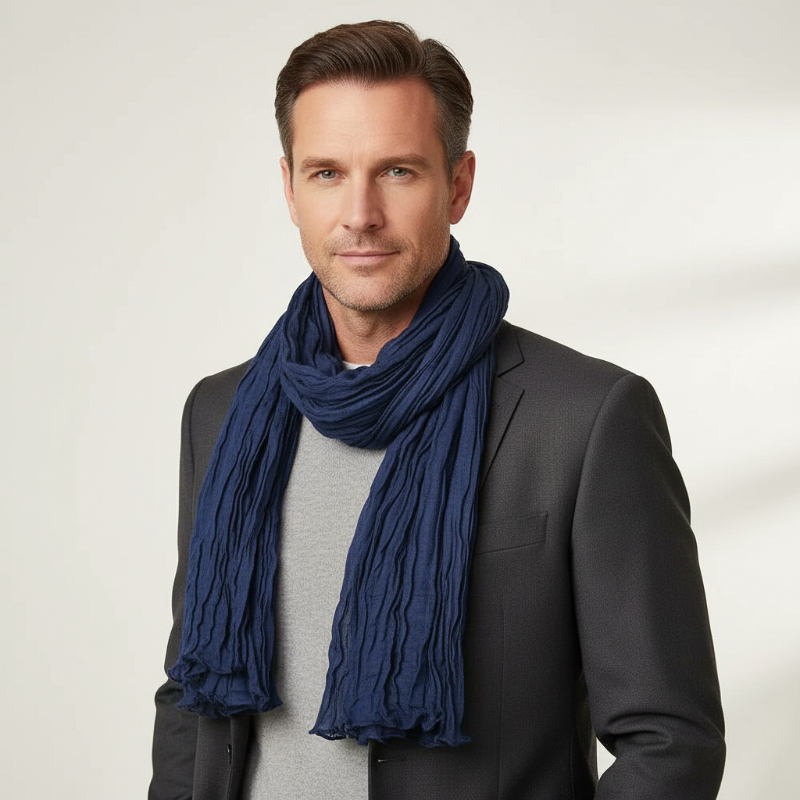 Foulard Homme Uni Bleu