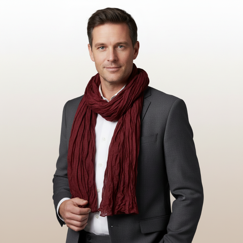 
Foulard Homme Uni Bordeaux