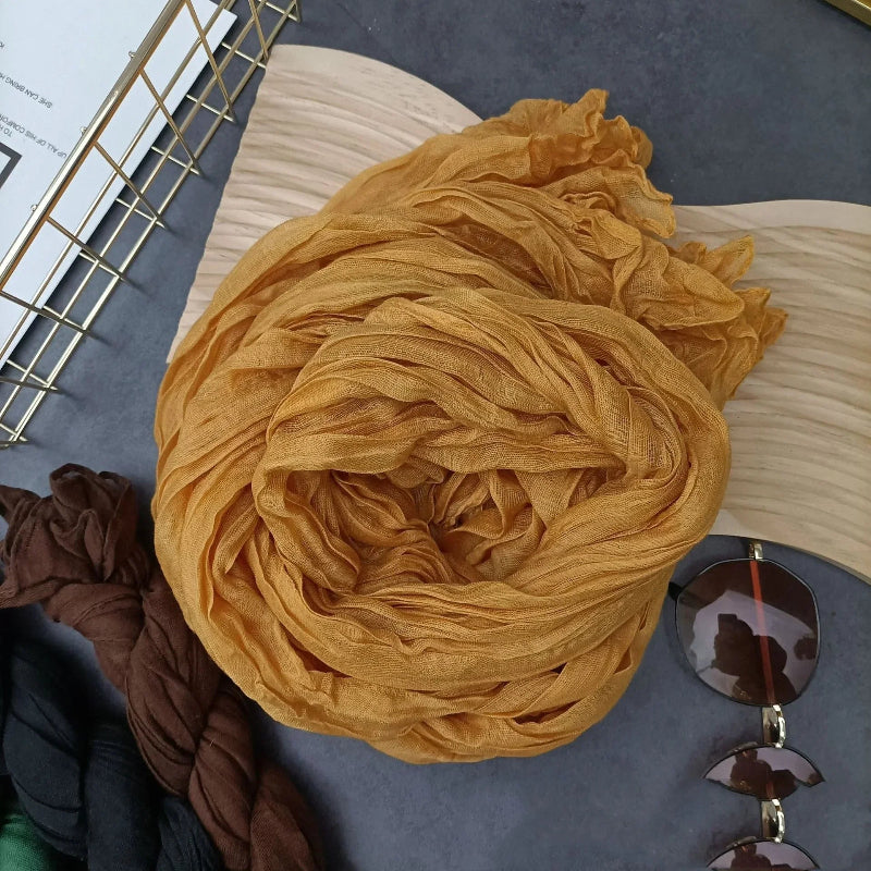 Foulard Homme Uni Jaune Moutarde