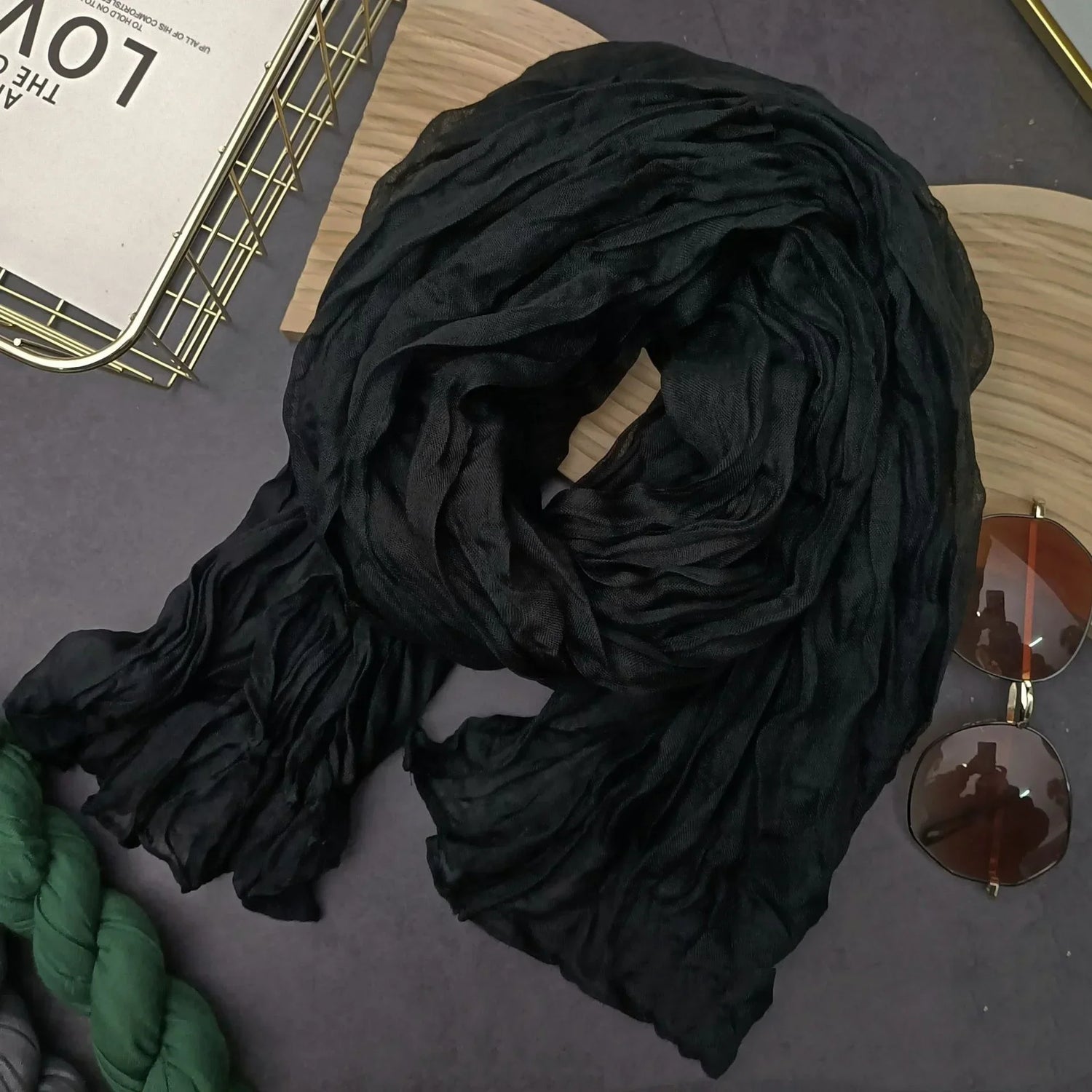 Foulard Homme Uni Noir