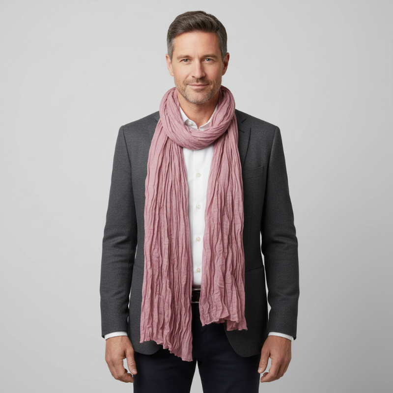 
Foulard Homme Uni Rose