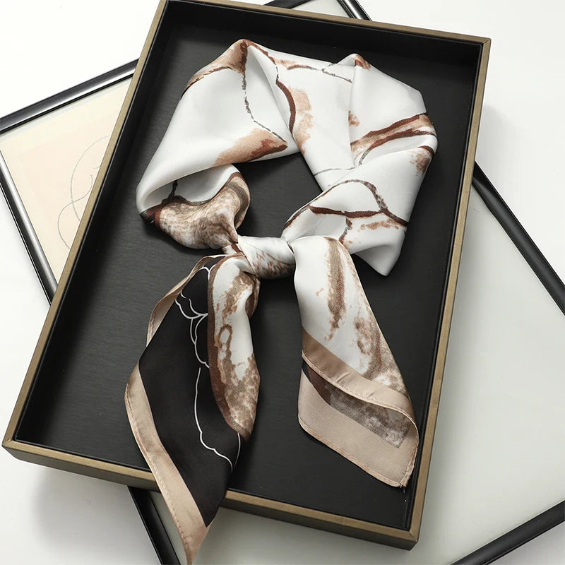 Foulard Marbre Carré en Soie