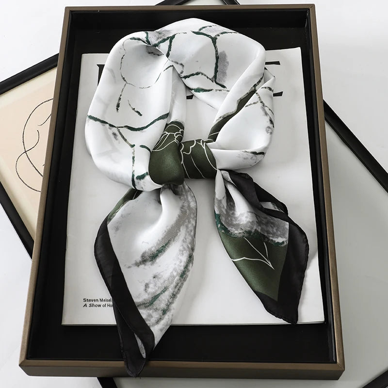 Foulard Marbre Carré en Soie