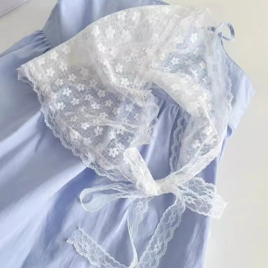 Foulard Triangulaire en Dentelle à fleurs