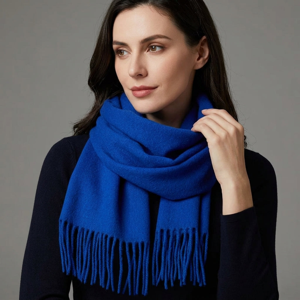 
Foulard Écharpe 100% Laine Bleu Roi