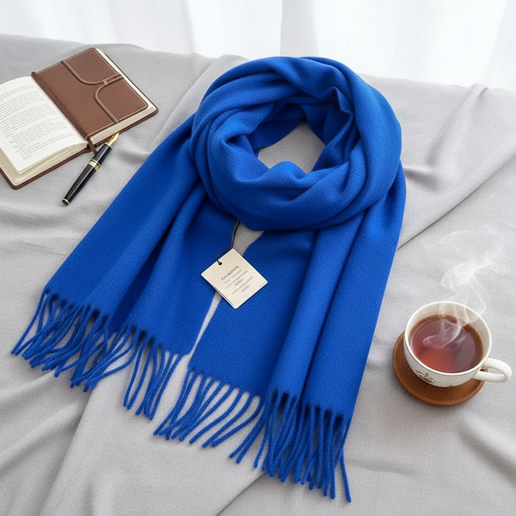 
Foulard Écharpe 100% Laine Bleu Roi