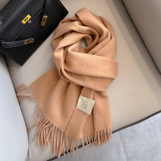 Foulard Écharpe 100% Laine Camel