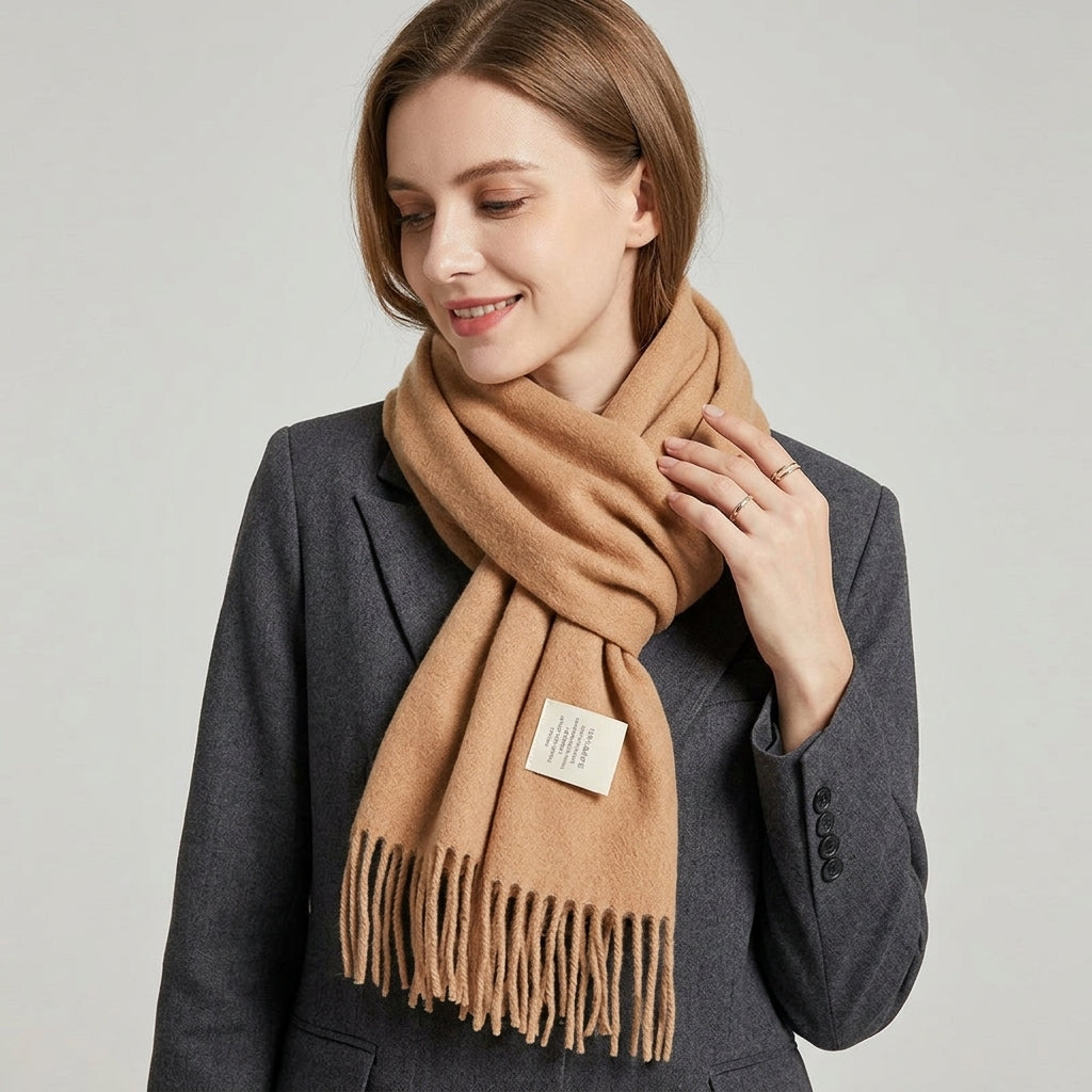 
Foulard Écharpe 100% Laine Camel