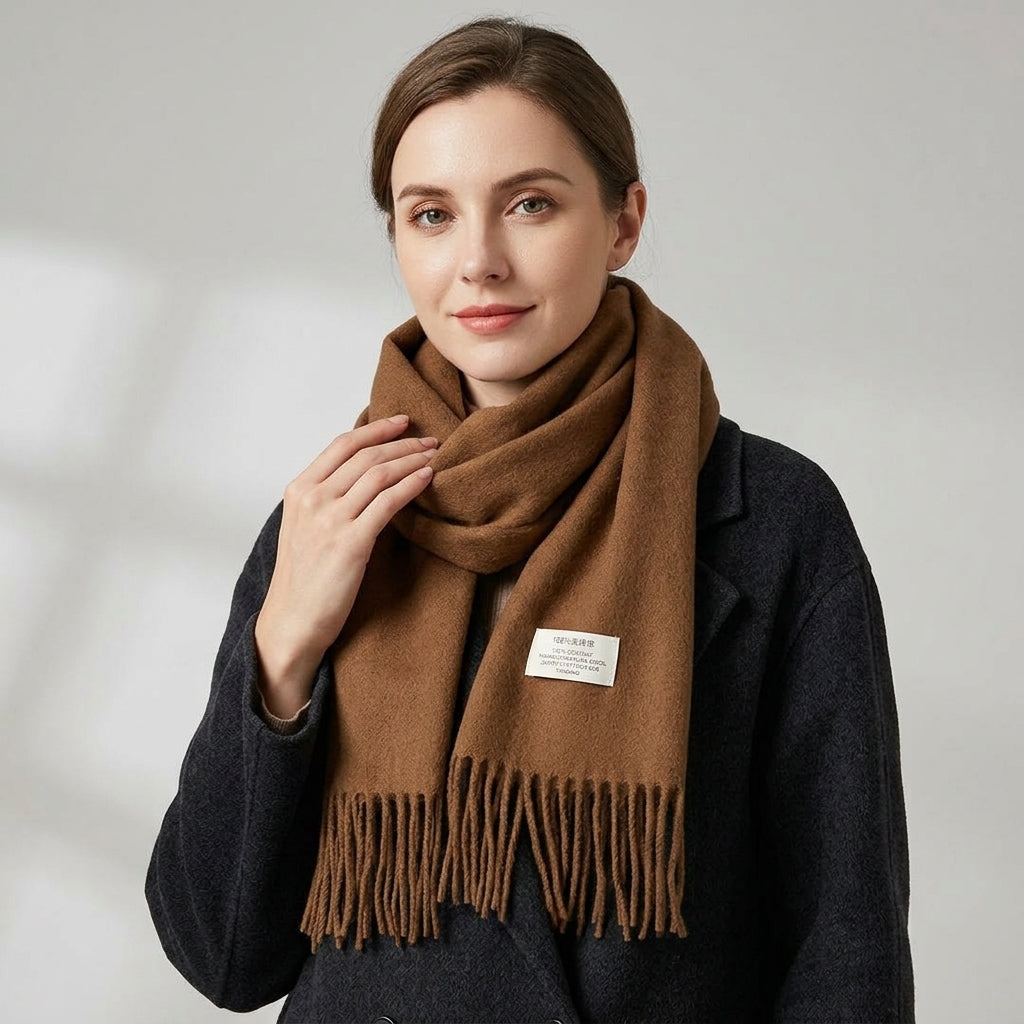 
Foulard Écharpe 100% Laine Marron