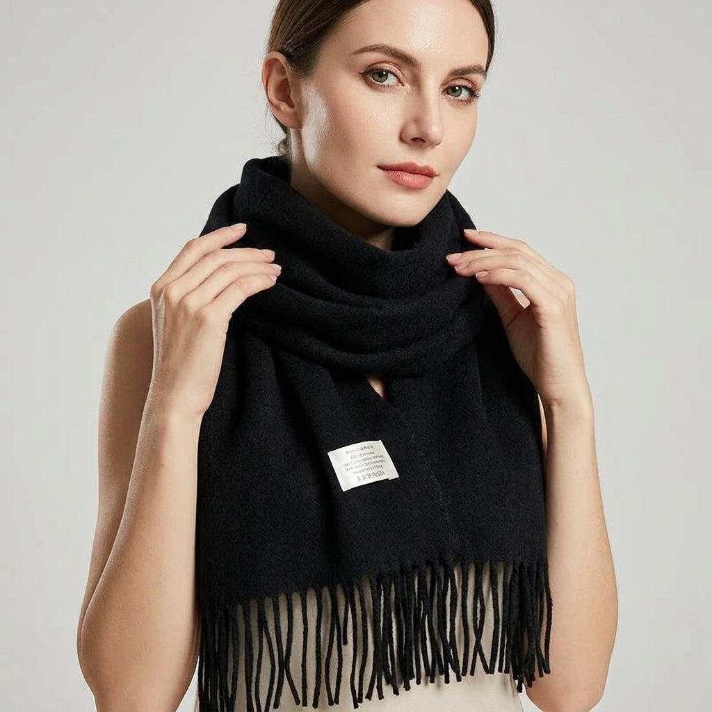
Foulard Écharpe 100% Laine Noir