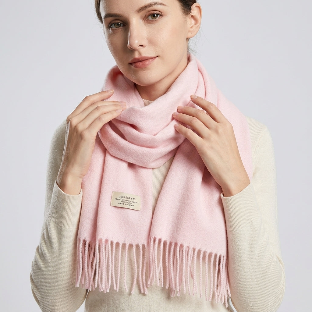 
Foulard Écharpe 100% Laine Rose clair