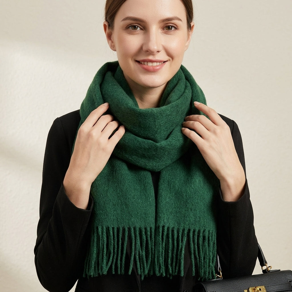 
Foulard Écharpe 100% Laine Vert Foncé