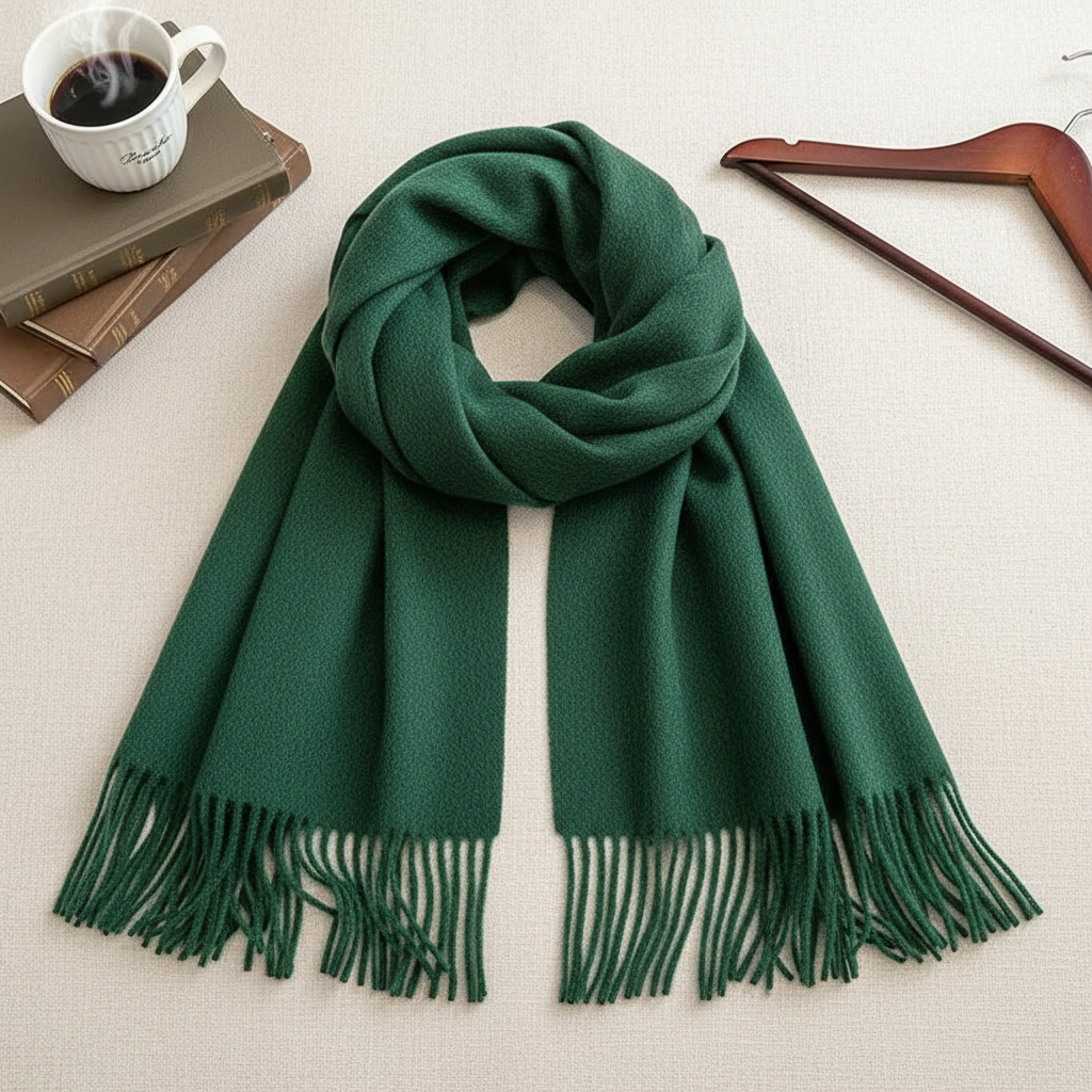 
Foulard Écharpe 100% Laine Vert Foncé